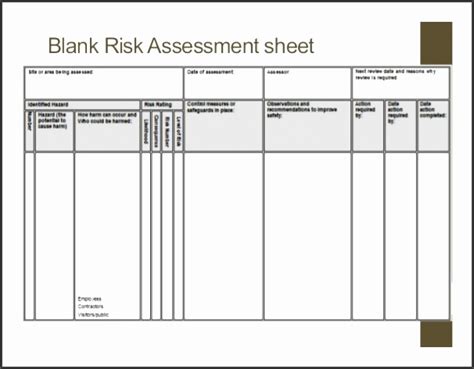 building site risk assessment template