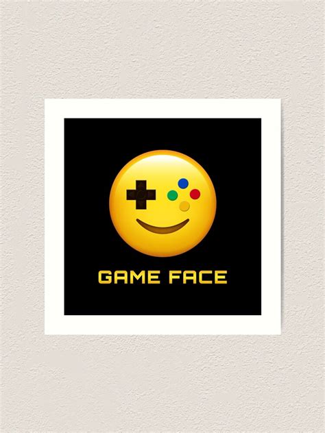 Game Face Emoji Emoticon Yellow Gamer Controller Face Art Print By
