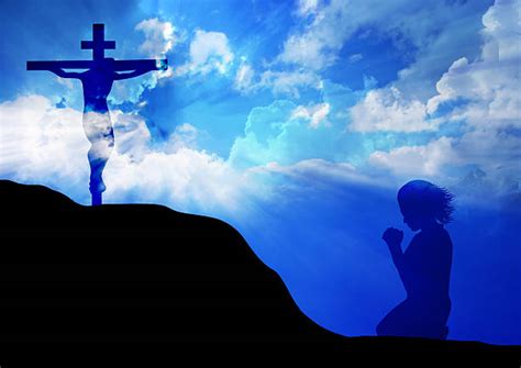 Kneeling At The Cross Silhouette Stock Photos Pictures And Royalty Free