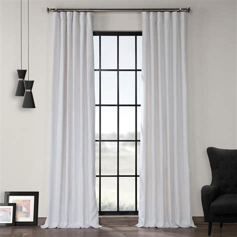 Exclusive Fabrics And Furnishings Crisp White French Linen Curtain 50