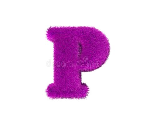 Pink Wooly Alphabet Isolated On White Letter P Fashion Concept 3d