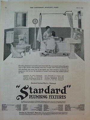 1920 Standard Plumbing Fixtures Nude Girls Bathroom Bathtub Vintage