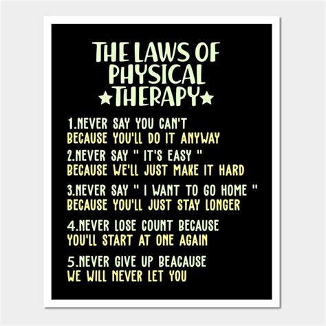 Laws Of Physical Therapy Funny Pt Therapists T By Moodpalace In 2023 Therapy Humor