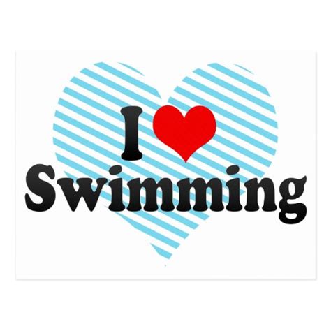 I Love Swimming Postcard Zazzle