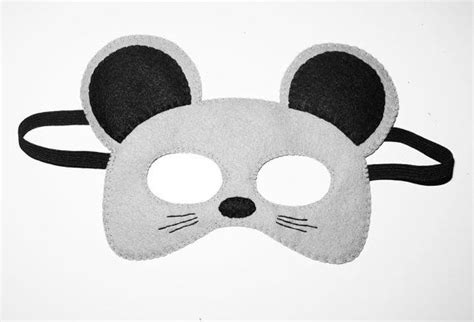 Mouse Felt Mask Grey Black Childrens Animal Costume For Boys Girls