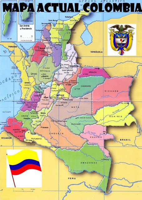 Mapa De Colombia Con Sus Departamentos Y Capitales