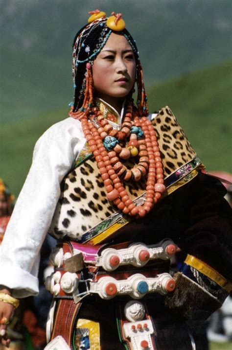 Northern Tibetan Woman In Traditional Dress What A Magnificent Woman