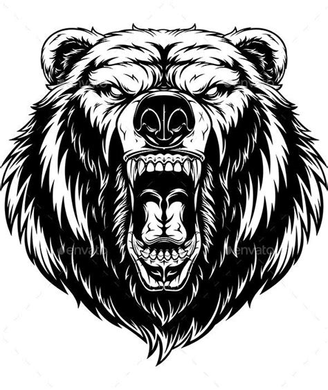 Head Of A Ferocious Bear Grizzly Bear Tattoos Bear Tattoos Bear Tattoo