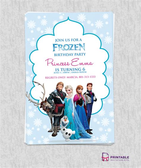 5r frozen birthday, dedication/christening invitation. Musings of an Average Mom: Free Frozen Party Printables