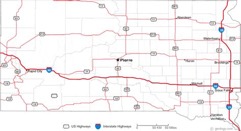 Map of South Dakota