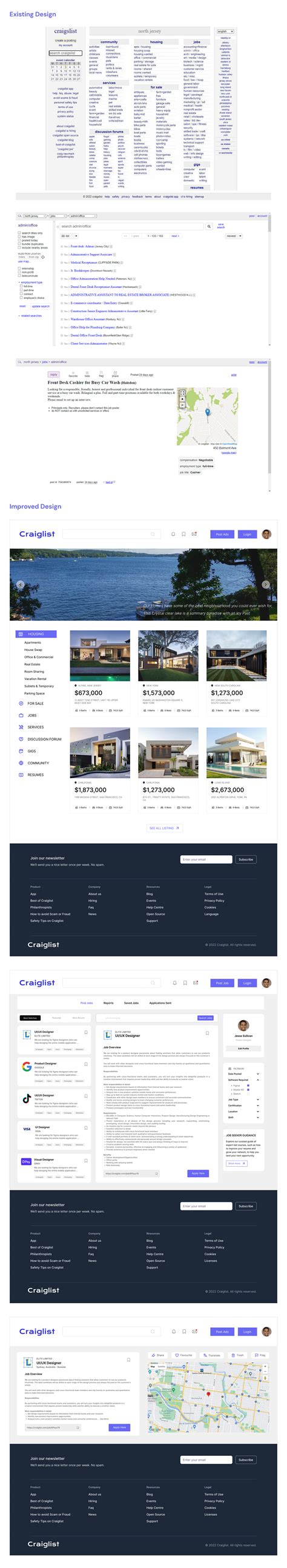 Craigslist UI Redesign on Behance