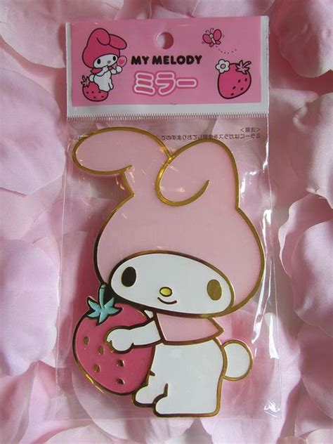 My Melody Die Cut Compact Mirror Strawberry Hello Kitty Items Hello