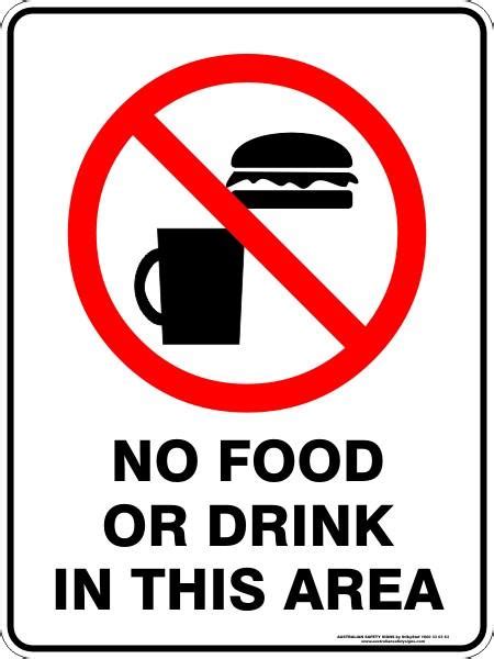 No Food Or Drink In This Area Australian Safety Signs