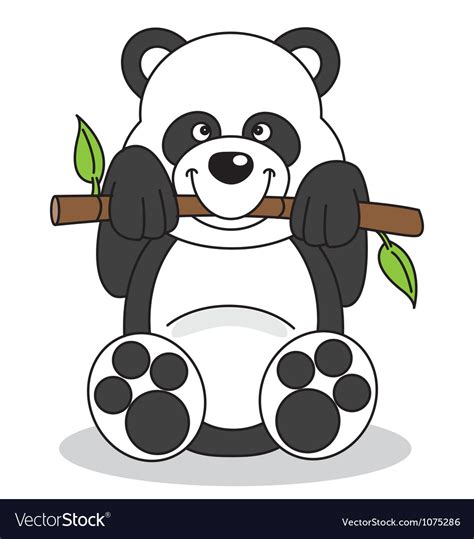 Panda Eating Bamboo Royalty Free Vector Image Vectorstock