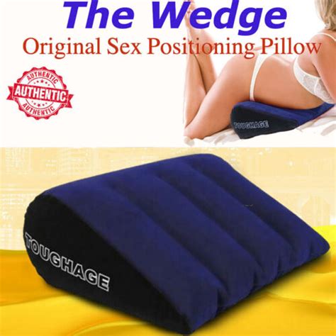 Inflatable Sex Pillow Wedge Cushion Love Position Aid Handcuffs Thigh