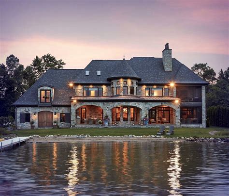 French Country Lake Custom Home Design Vanbrouck And Associates
