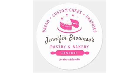 Bakery Pastry Cake Small Business Classic Round Sticker Zazzle
