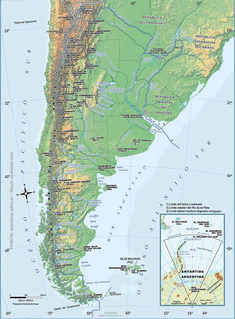 Selección De Mapas De Argentina Político Físico Y Temático El Sur