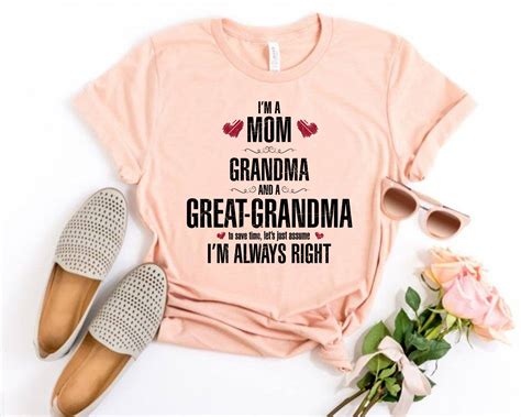 Great Grammie Tee Mom Grandma Great Grandma T Shirt Etsy Mom And