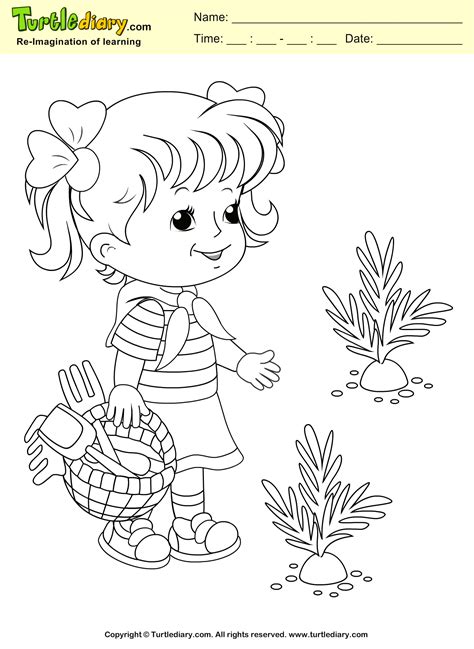 Spring Girl Coloring Page Coloring sheet | Spring coloring pages, Coloring pages, Coloring sheets