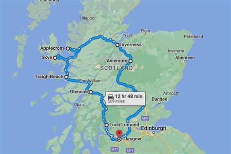 Day Scotland Road Trip Route Itinerary