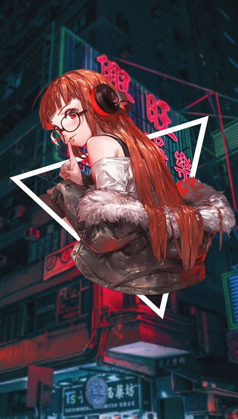 Anime Anime Girls Picture In Picture Neon Persona 5