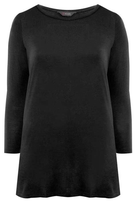 Black Long Sleeved Swing Top Yours Clothing
