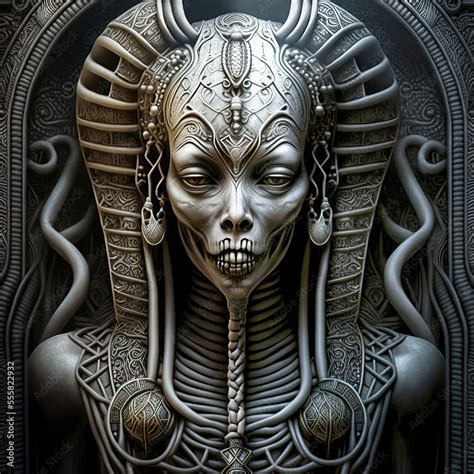 Relief Sculpture Of The Alien Goddess Of The Dead Science Fiction