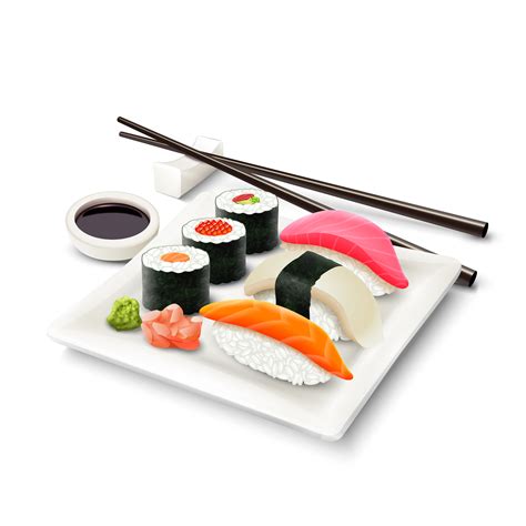Sushi Realistic Set 443918 Vector Art At Vecteezy