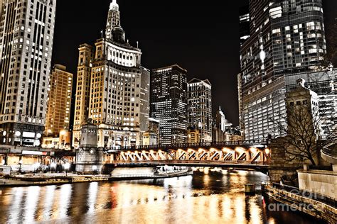 Chicago City At Night Photograph By Paul Velgos Pixels
