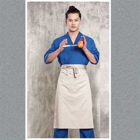 2019 Summer Hot Unisex Japanese Korea Style Medium Sleeve Chef Cook Uniform Top Waiter Work Wear