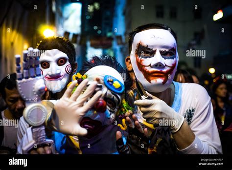 Hong Kong Hong Kong 31st Oct 2016 Lan Kwai Fong Halloween Street