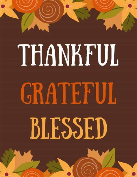 Thankful Grateful Blessed Free Printables Download Yours Today