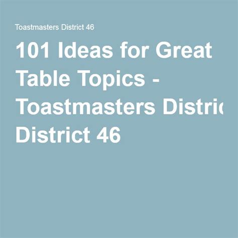 Creative Table Topics Ideas Eleanorrichmond