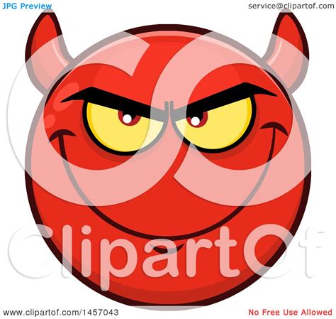 Clipart Of A Cartoon Devil Emoji Smiley Face Royalty Free Vector