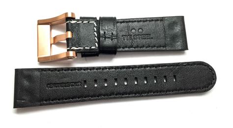 Tw Steel Ceo Cantene 22mm Black Smooth Leather Watch Strap Manhattan