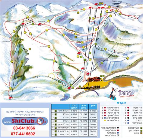 Israels Ski Resorts Mount Hermon Piste Map