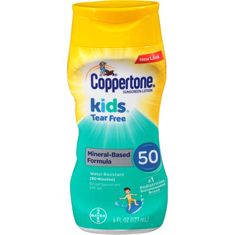 Coppertone Kids Sunscreen Tear Free Mineral Based Lotion Spf 50 6 Oz