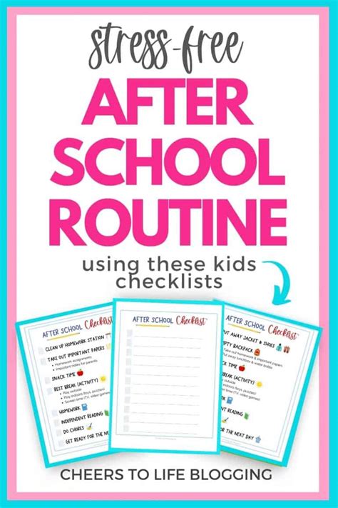 Printable After School Routine Chart To Simplify Your Afternoons