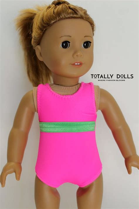 18 inch girl doll clothes summer swimwear swimsuit bathing suit 1 piece pink lime green