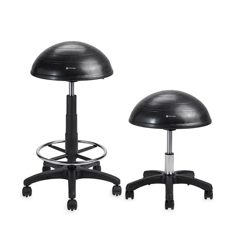 Sitting on exercise ball chairs in an office has pros and cons. Gaiam Adjustable Balance Ball Stool, Stability Ball Swivel ...