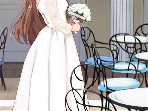 Wallpaper The Idolmaster Shiny Girls Wedding Dress Tsukioka Kogane Flower Bouquet Brown Hair