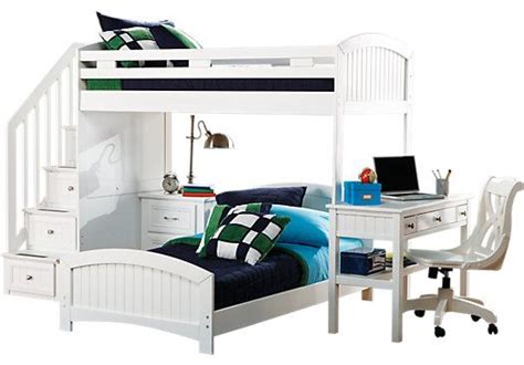 Affordable kids bedroom furniture store for boys and girls, including teens. Shop for a Cottage Colors White Twin Twin Step Loft w Desk ...