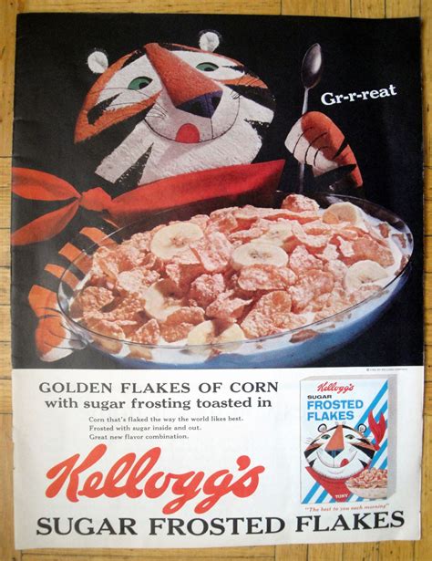 1962 kellogg s tony the tiger frosted flakes original 13 5 etsy cereal kelloggs sugar crisp