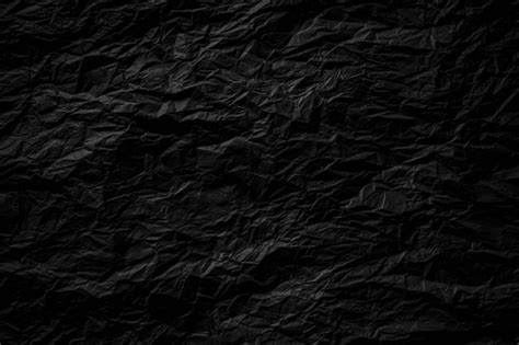 Crumpled Black Paper Texture Free Photo