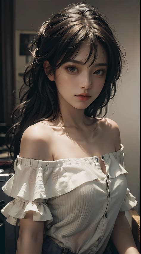 best quality masterpiece ultra high res photorealistic 1 4 raw photo 1girl off shoulder