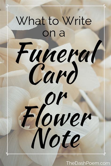 What To Write On Funeral Card Or Flower Note Finding The Right Words