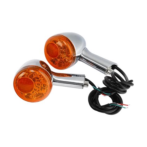Motorcycle 4 Wire Amber Rear Led Turn Signal Lights For Harley