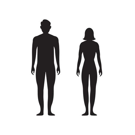Black Silhouettes Of Men And Women On A White Background Male And