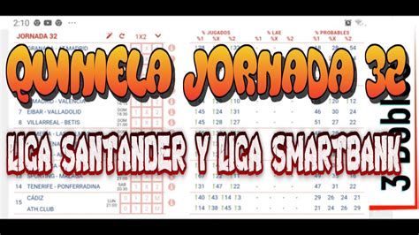 Quiniela Jornada 32 Análisis Y Pronósticos Liga Santander Y Liga